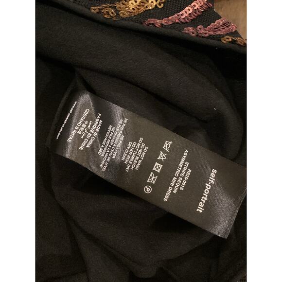 SELF PORTRAIT Stripe Sequin asymmetric one shoulder Mini Dress size 0 NWT - Picture 10 of 15